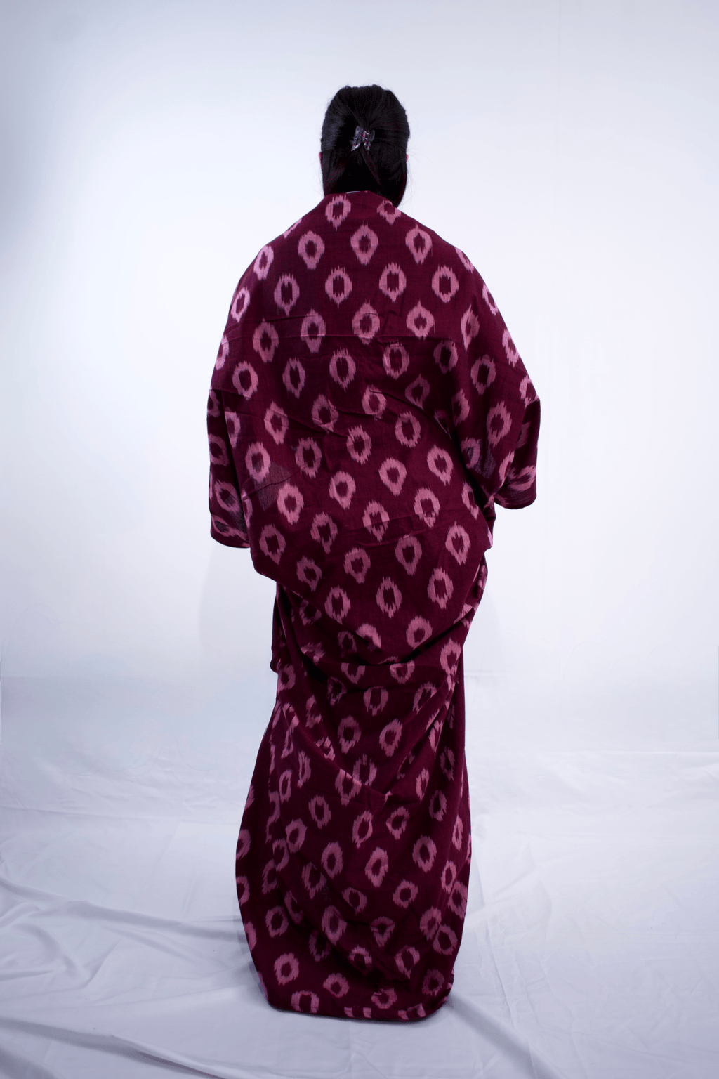 Ikat Butterfly Cocoon Kaftan Dress Maroon - MVATIS