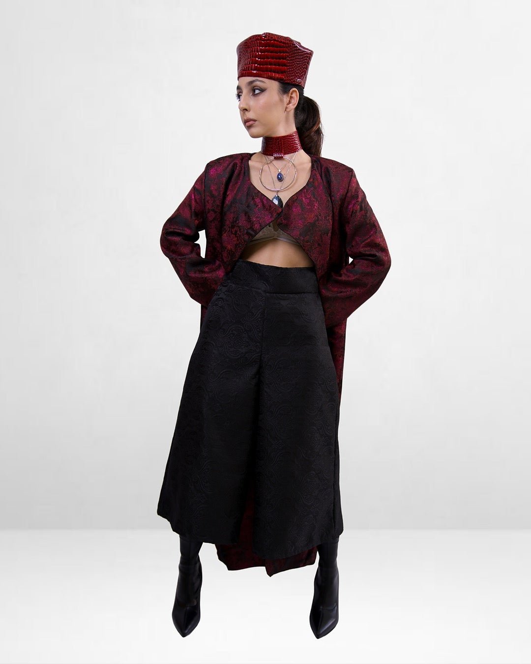 Fearless black Jacquard Bermuda - MVATIS