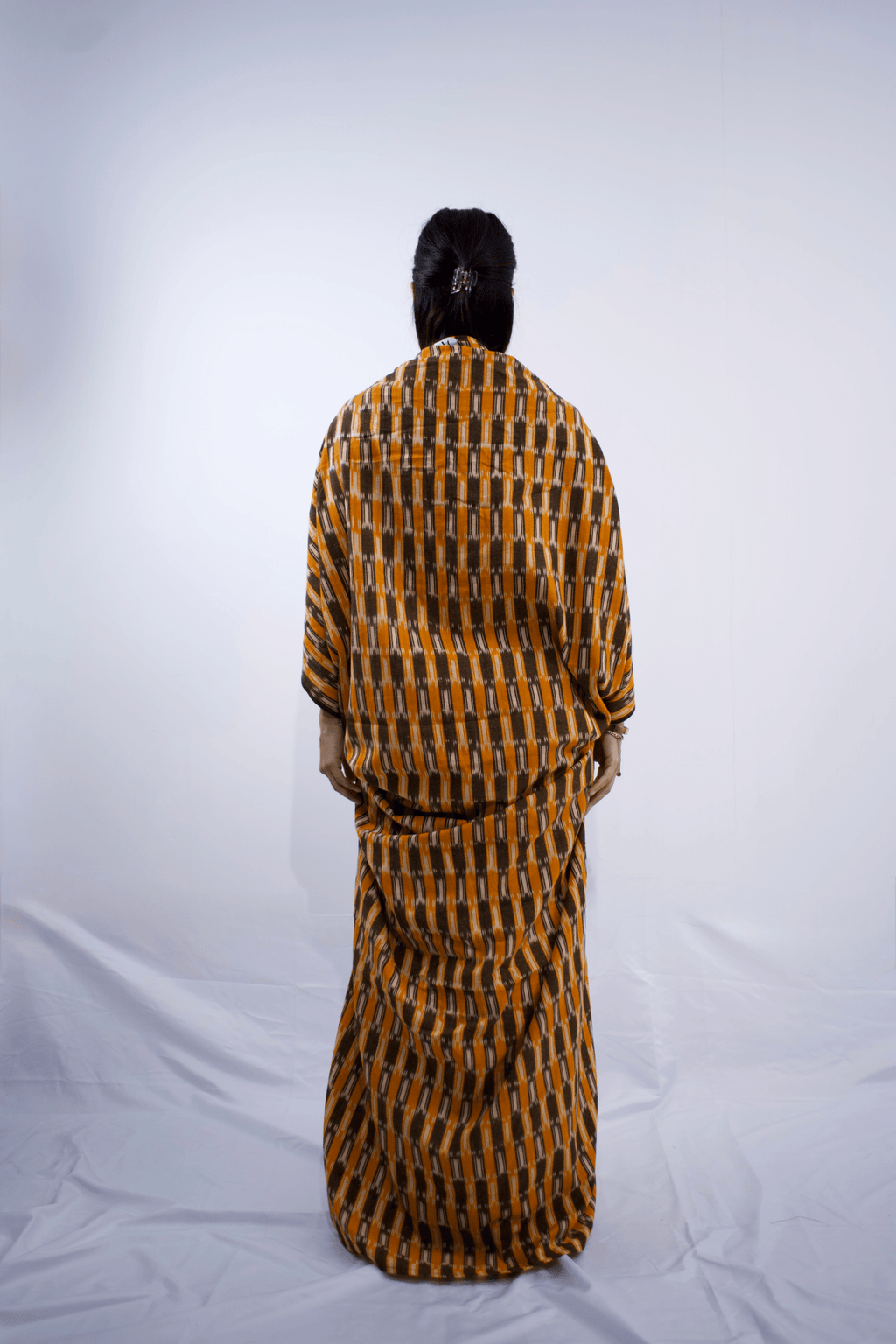 Ikat Butterfly Cocoon Kaftan Dress Orange - MVATIS