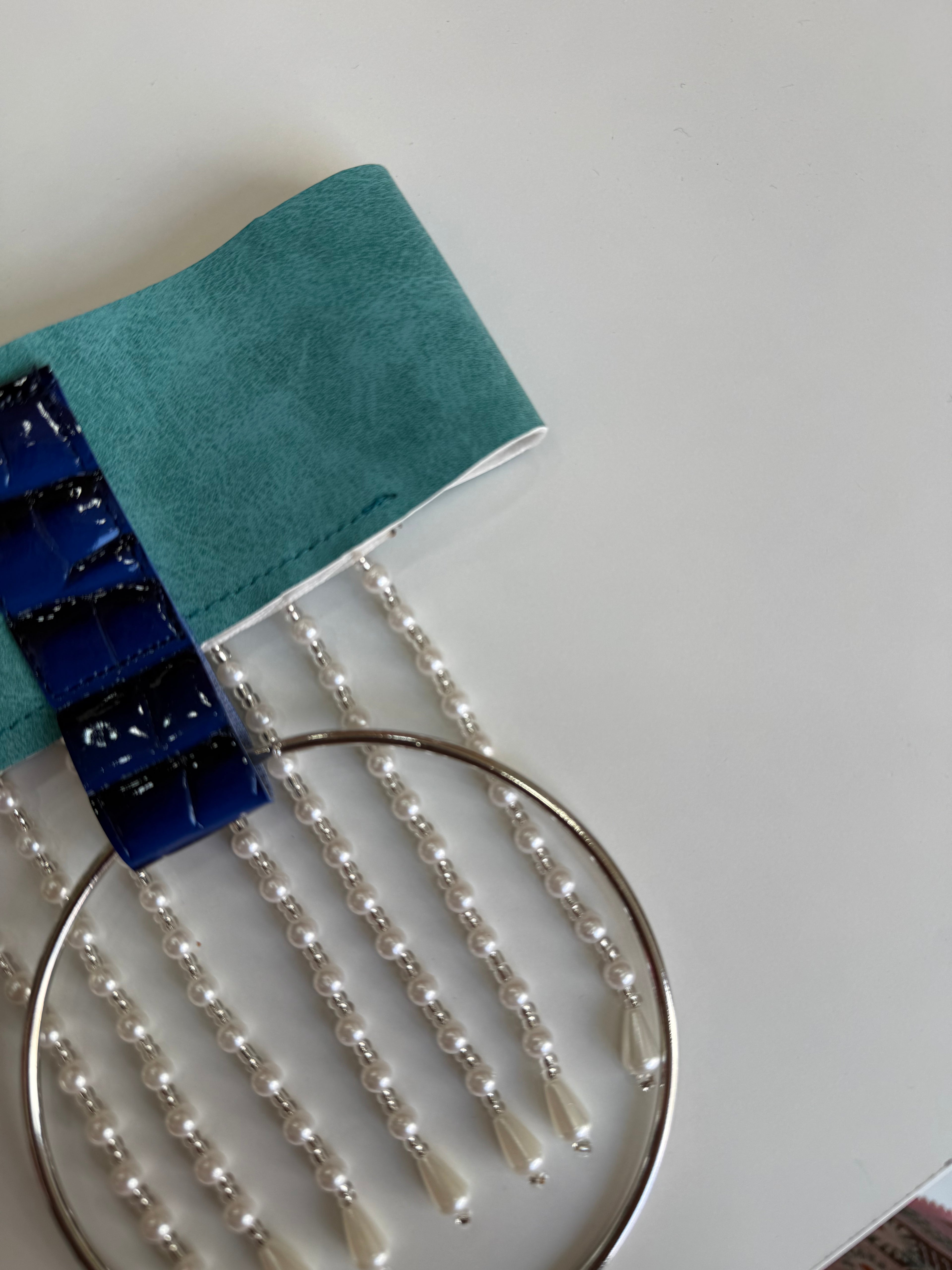 Aqua Reverie — Turquoise Pearl Fringe Statement Choker