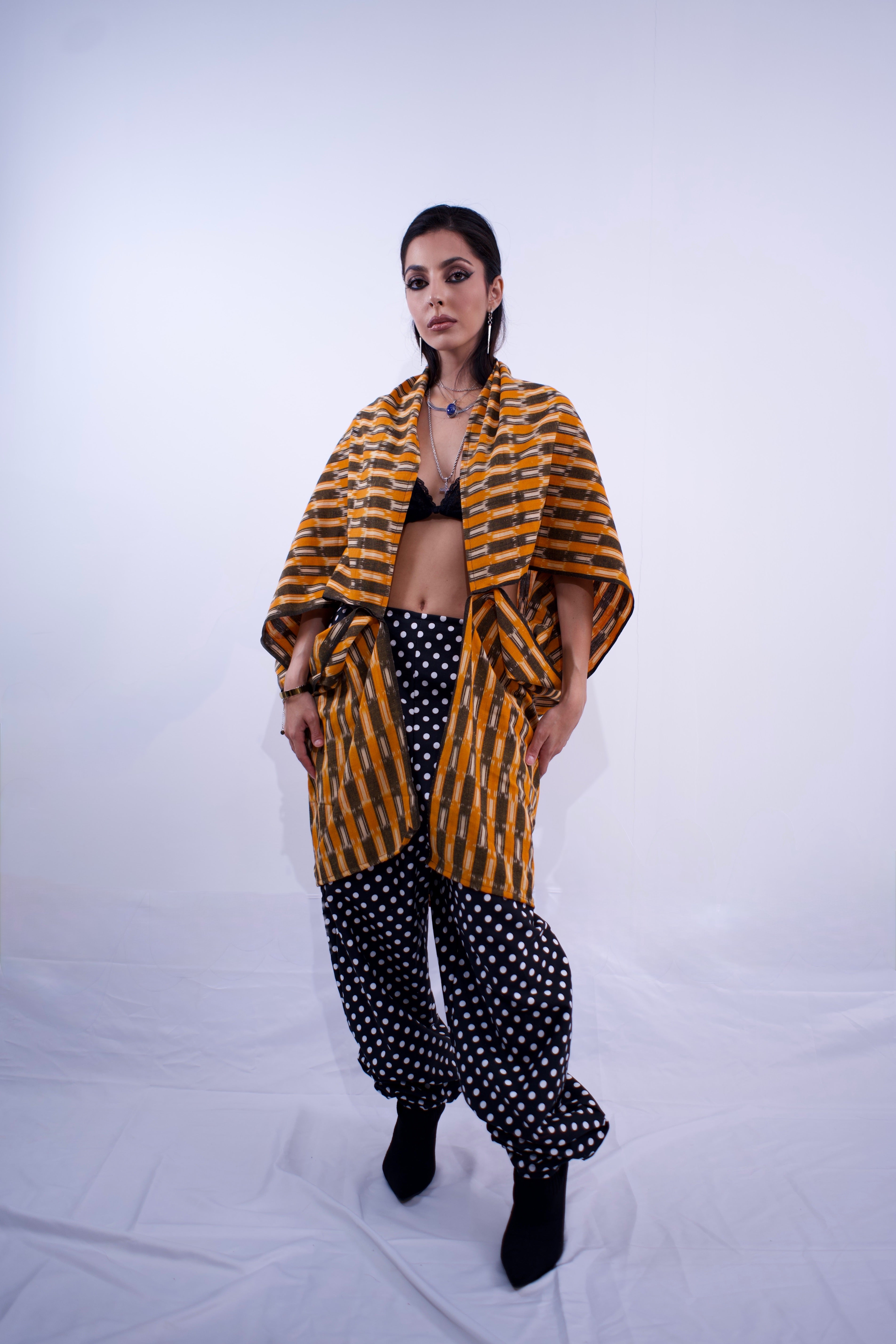 Ikat Butterfly Cocoon Kaftan Dress MINI