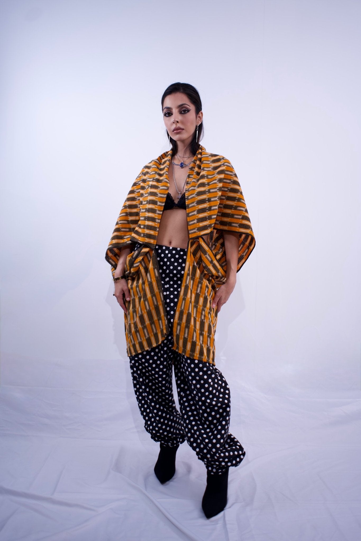 Ikat Butterfly Cocoon Kaftan Dress MINI - MVATIS