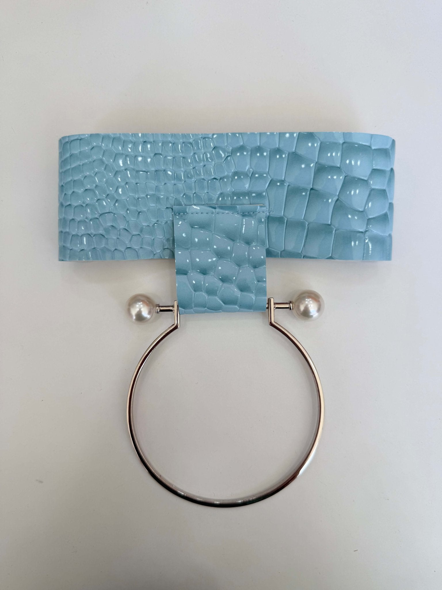 Halo Croc Chocker Necklace Sky Blue - MVATIS