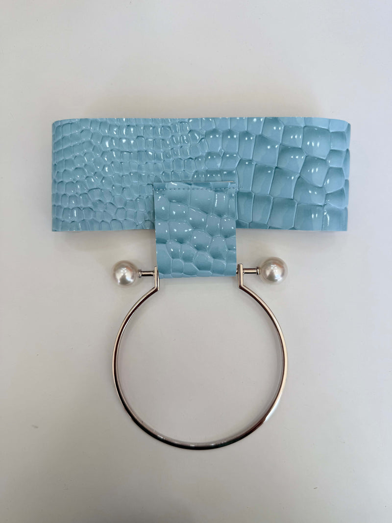 Halo Croc Chocker Necklace Sky Blue