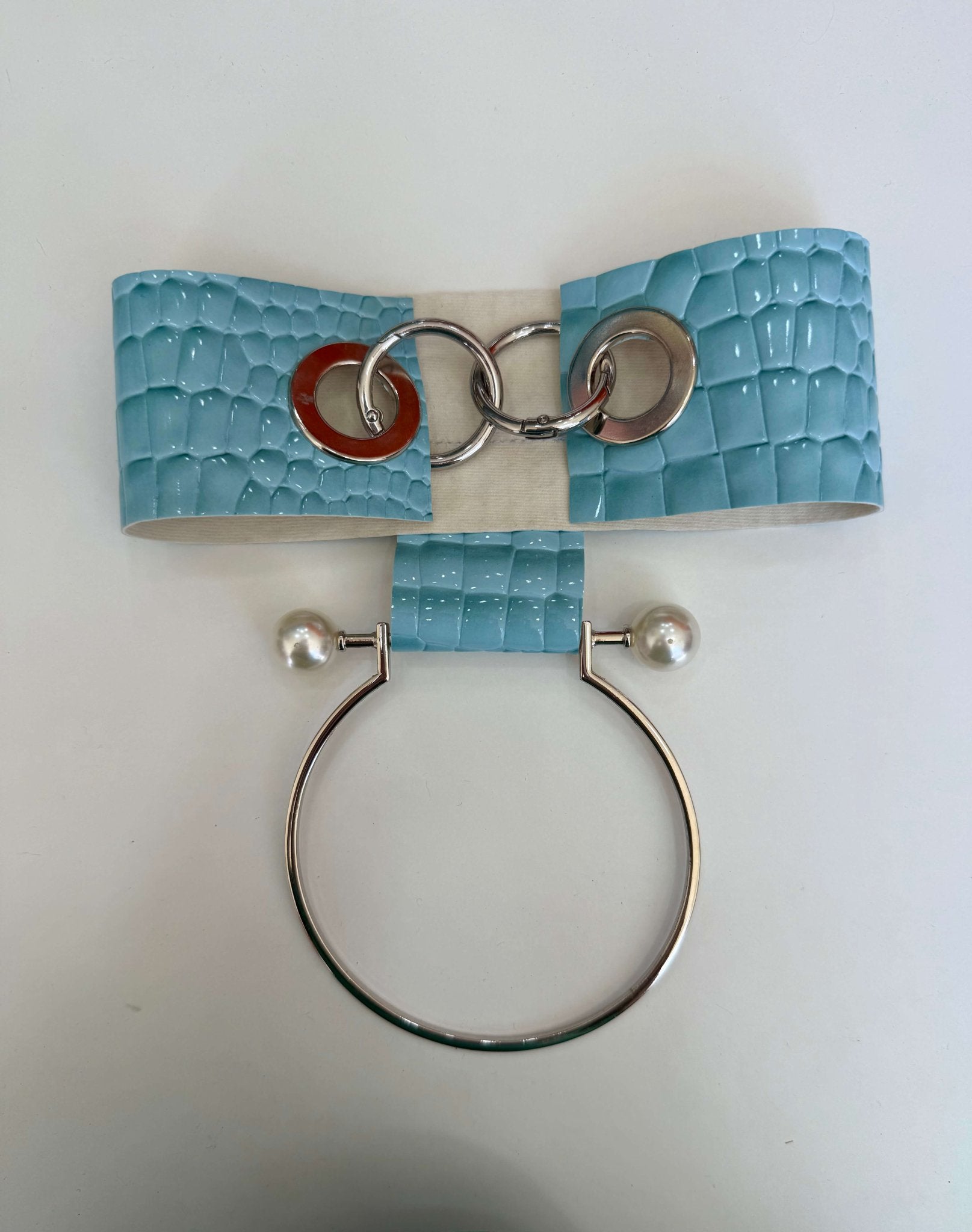 Halo Croc Chocker Necklace Sky Blue - MVATIS