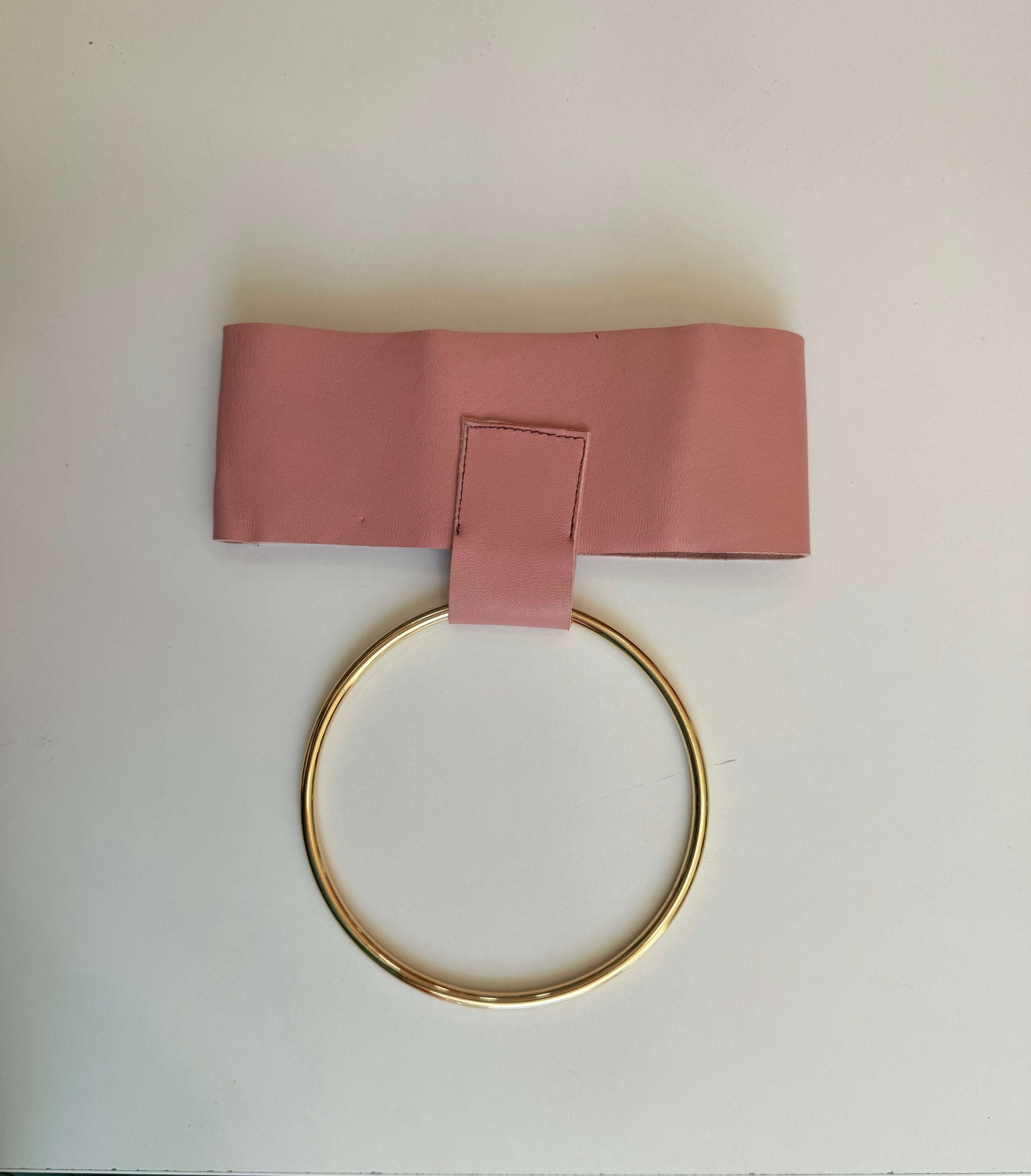 Halo Chocker Necklace in Pink Real Leather - MVATIS