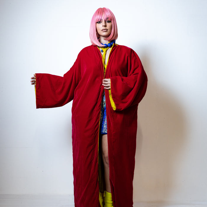 Duality reversible magenta kimono front